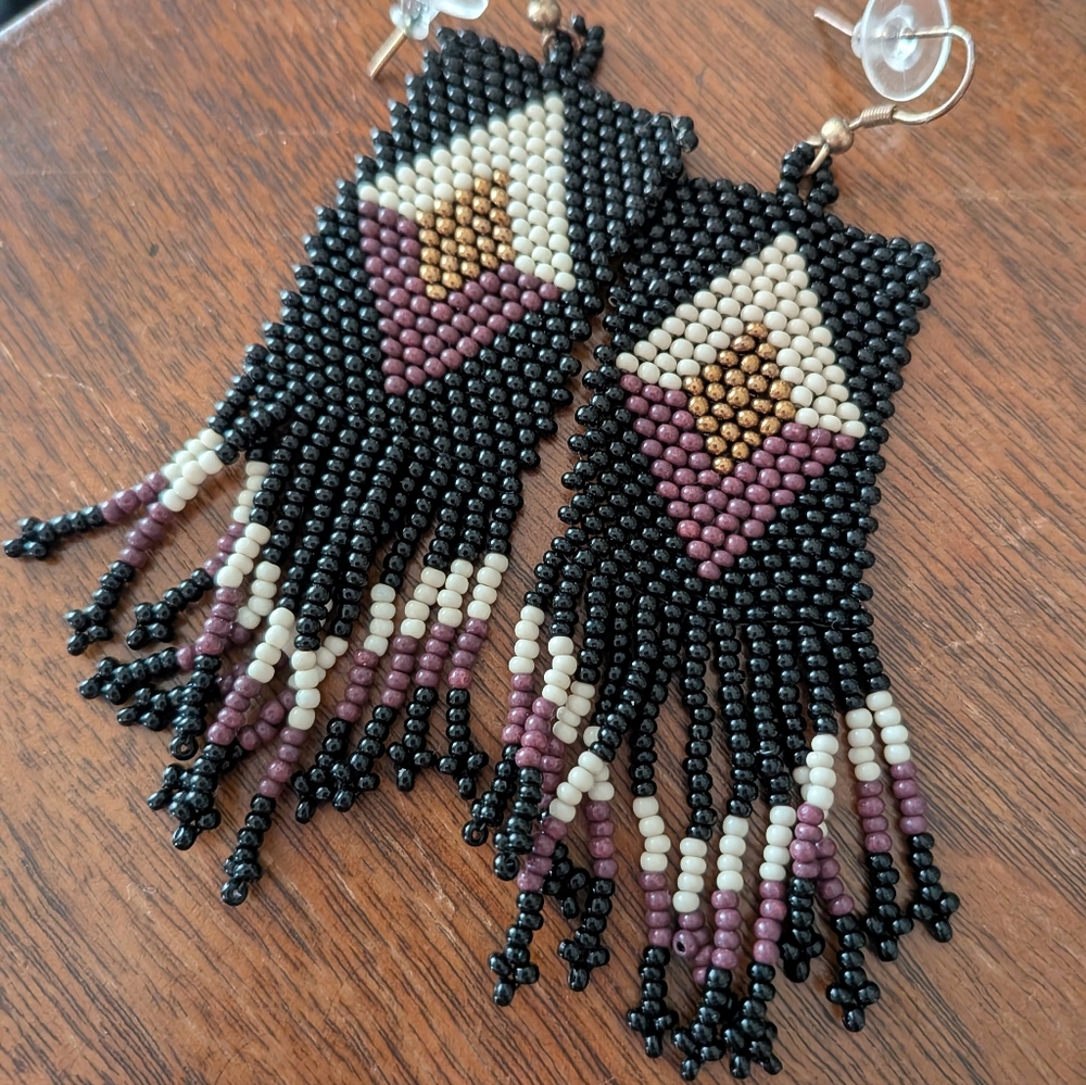 Ink + Alloy Beaded Fringe Earrings